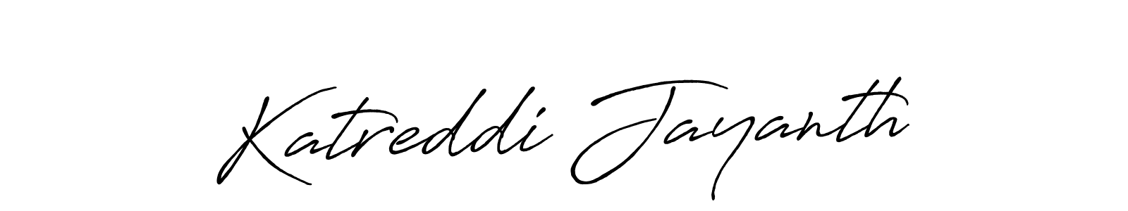 How to make Katreddi Jayanth name signature. Use Antro_Vectra_Bolder style for creating short signs online. This is the latest handwritten sign. Katreddi Jayanth signature style 7 images and pictures png