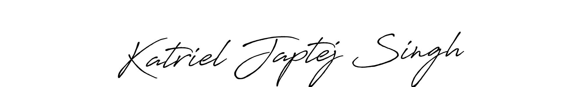 This is the best signature style for the Katriel Japtej Singh name. Also you like these signature font (Antro_Vectra_Bolder). Mix name signature. Katriel Japtej Singh signature style 7 images and pictures png