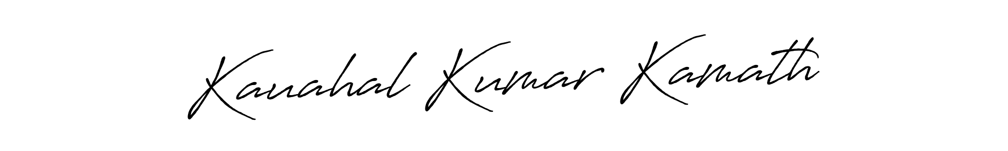 Antro_Vectra_Bolder is a professional signature style that is perfect for those who want to add a touch of class to their signature. It is also a great choice for those who want to make their signature more unique. Get Kauahal Kumar Kamath name to fancy signature for free. Kauahal Kumar Kamath signature style 7 images and pictures png