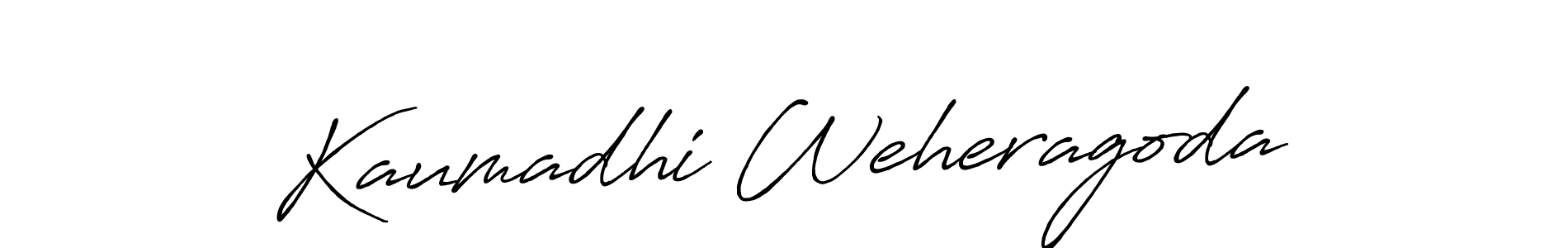 How to make Kaumadhi Weheragoda name signature. Use Antro_Vectra_Bolder style for creating short signs online. This is the latest handwritten sign. Kaumadhi Weheragoda signature style 7 images and pictures png