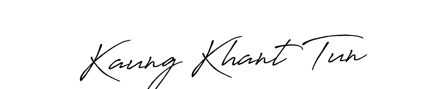 Use a signature maker to create a handwritten signature online. With this signature software, you can design (Antro_Vectra_Bolder) your own signature for name Kaung Khant Tun. Kaung Khant Tun signature style 7 images and pictures png