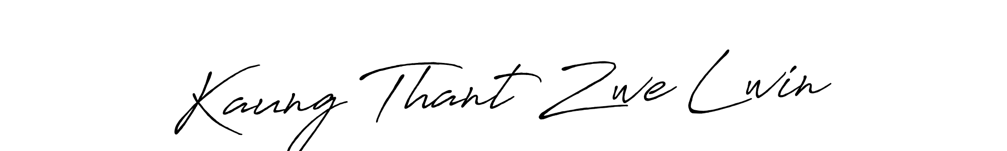 Create a beautiful signature design for name Kaung Thant Zwe Lwin. With this signature (Antro_Vectra_Bolder) fonts, you can make a handwritten signature for free. Kaung Thant Zwe Lwin signature style 7 images and pictures png