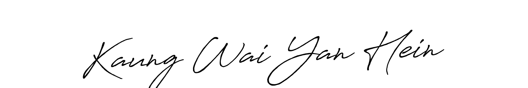 Similarly Antro_Vectra_Bolder is the best handwritten signature design. Signature creator online .You can use it as an online autograph creator for name Kaung Wai Yan Hein. Kaung Wai Yan Hein signature style 7 images and pictures png