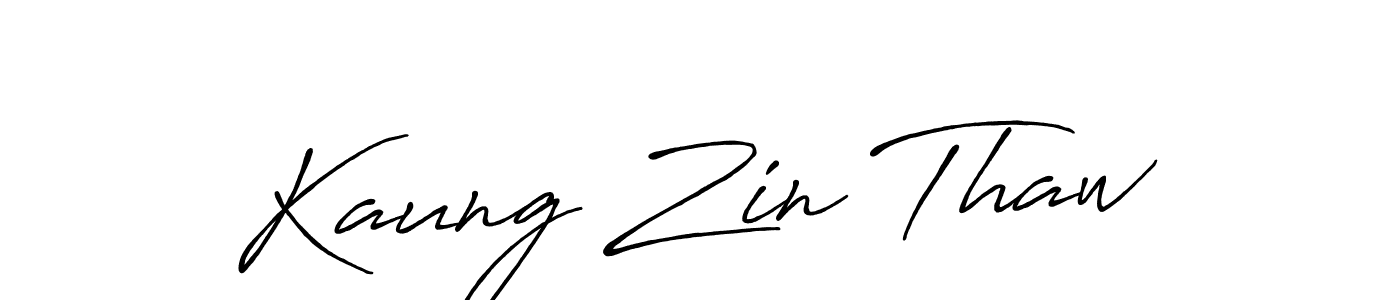 Use a signature maker to create a handwritten signature online. With this signature software, you can design (Antro_Vectra_Bolder) your own signature for name Kaung Zin Thaw. Kaung Zin Thaw signature style 7 images and pictures png