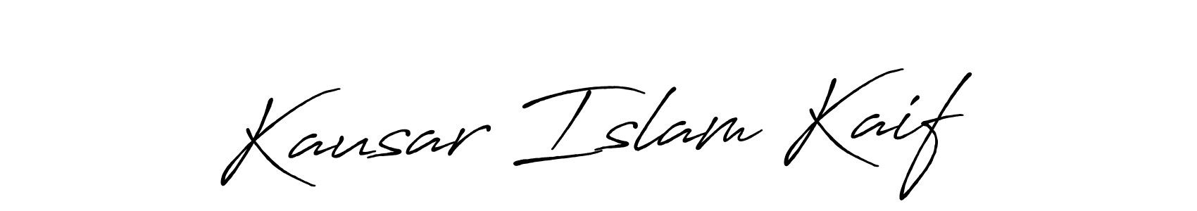 Make a beautiful signature design for name Kausar Islam Kaif. With this signature (Antro_Vectra_Bolder) style, you can create a handwritten signature for free. Kausar Islam Kaif signature style 7 images and pictures png