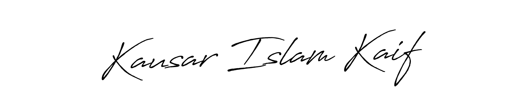 Make a beautiful signature design for name Kausar Islam Kaif. With this signature (Antro_Vectra_Bolder) style, you can create a handwritten signature for free. Kausar Islam Kaif signature style 7 images and pictures png