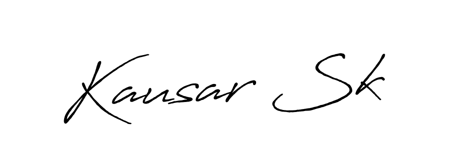 How to Draw Kausar Sk signature style? Antro_Vectra_Bolder is a latest design signature styles for name Kausar Sk. Kausar Sk signature style 7 images and pictures png