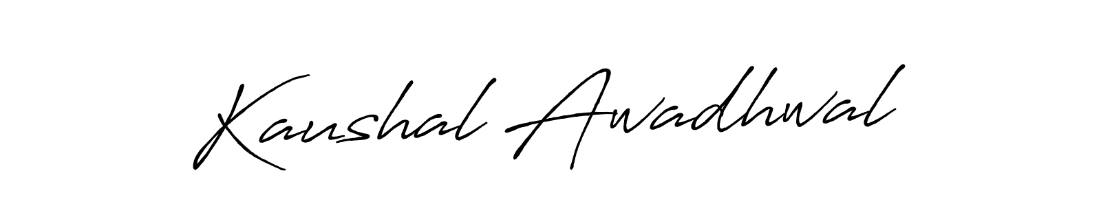 Create a beautiful signature design for name Kaushal Awadhwal. With this signature (Antro_Vectra_Bolder) fonts, you can make a handwritten signature for free. Kaushal Awadhwal signature style 7 images and pictures png