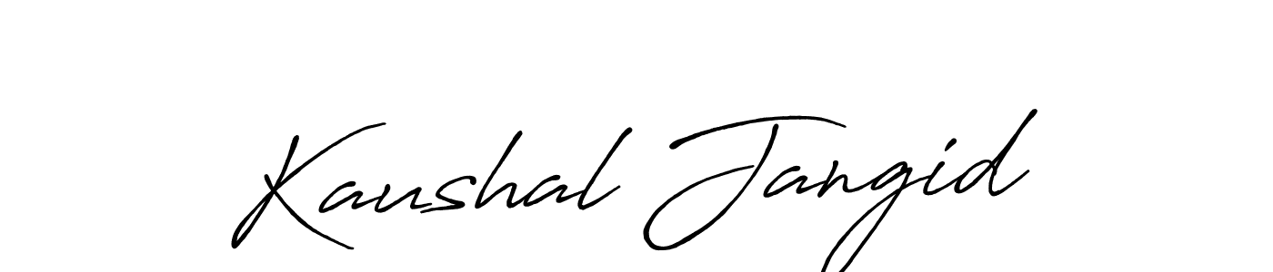 Create a beautiful signature design for name Kaushal Jangid. With this signature (Antro_Vectra_Bolder) fonts, you can make a handwritten signature for free. Kaushal Jangid signature style 7 images and pictures png