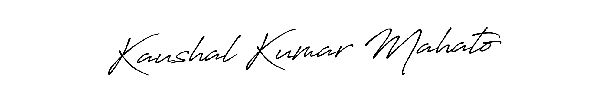 How to make Kaushal Kumar Mahato name signature. Use Antro_Vectra_Bolder style for creating short signs online. This is the latest handwritten sign. Kaushal Kumar Mahato signature style 7 images and pictures png