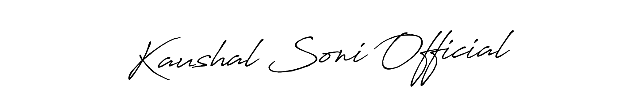 Use a signature maker to create a handwritten signature online. With this signature software, you can design (Antro_Vectra_Bolder) your own signature for name Kaushal Soni Official. Kaushal Soni Official signature style 7 images and pictures png