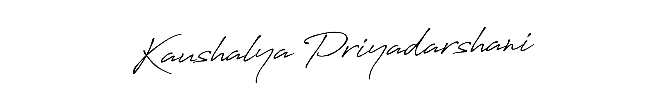 Create a beautiful signature design for name Kaushalya Priyadarshani. With this signature (Antro_Vectra_Bolder) fonts, you can make a handwritten signature for free. Kaushalya Priyadarshani signature style 7 images and pictures png