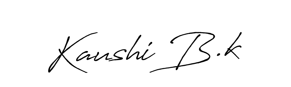 It looks lik you need a new signature style for name Kaushi B.k. Design unique handwritten (Antro_Vectra_Bolder) signature with our free signature maker in just a few clicks. Kaushi B.k signature style 7 images and pictures png