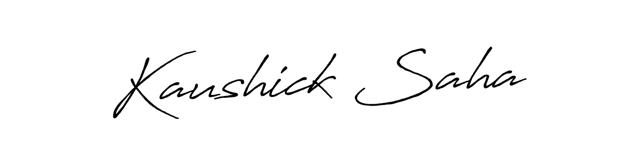 Design your own signature with our free online signature maker. With this signature software, you can create a handwritten (Antro_Vectra_Bolder) signature for name Kaushick Saha. Kaushick Saha signature style 7 images and pictures png