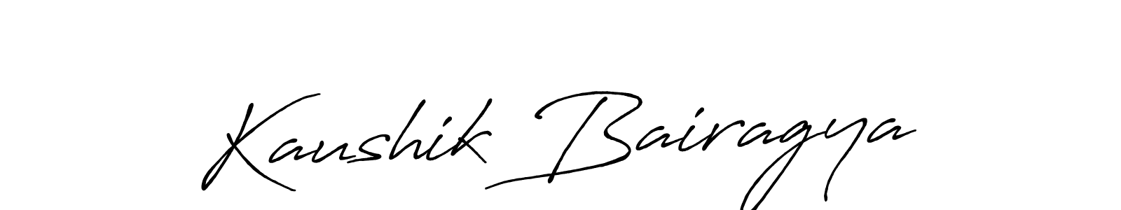 Create a beautiful signature design for name Kaushik Bairagya. With this signature (Antro_Vectra_Bolder) fonts, you can make a handwritten signature for free. Kaushik Bairagya signature style 7 images and pictures png