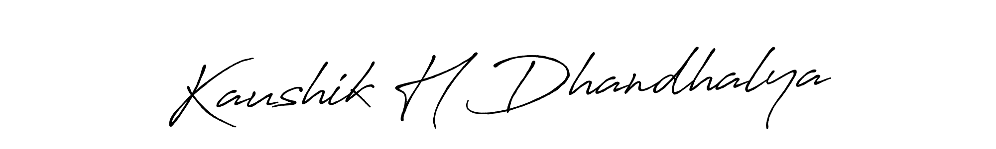 You can use this online signature creator to create a handwritten signature for the name Kaushik H Dhandhalya. This is the best online autograph maker. Kaushik H Dhandhalya signature style 7 images and pictures png