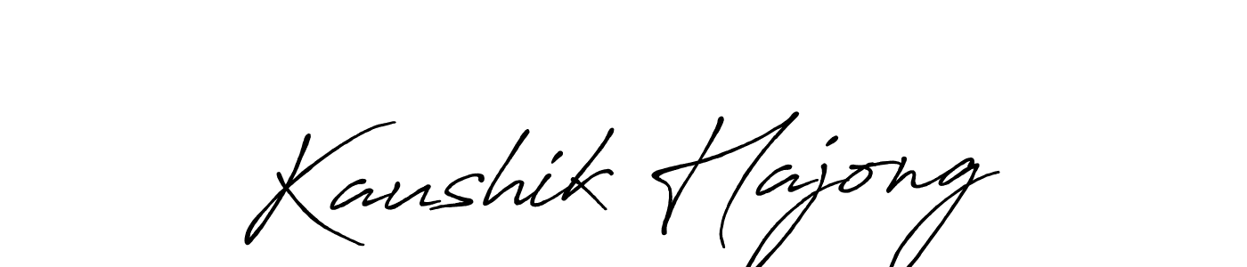 Also we have Kaushik Hajong name is the best signature style. Create professional handwritten signature collection using Antro_Vectra_Bolder autograph style. Kaushik Hajong signature style 7 images and pictures png