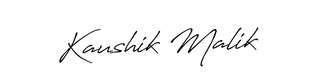 It looks lik you need a new signature style for name Kaushik Malik. Design unique handwritten (Antro_Vectra_Bolder) signature with our free signature maker in just a few clicks. Kaushik Malik signature style 7 images and pictures png
