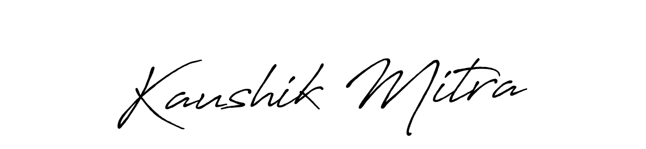 How to make Kaushik Mitra signature? Antro_Vectra_Bolder is a professional autograph style. Create handwritten signature for Kaushik Mitra name. Kaushik Mitra signature style 7 images and pictures png