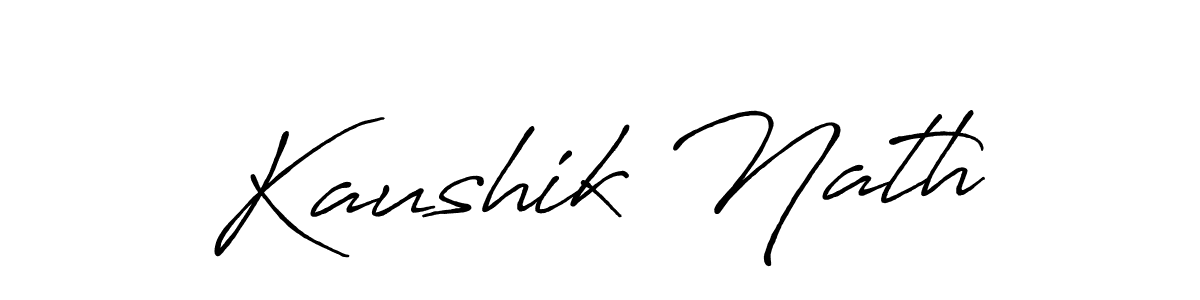 Create a beautiful signature design for name Kaushik Nath. With this signature (Antro_Vectra_Bolder) fonts, you can make a handwritten signature for free. Kaushik Nath signature style 7 images and pictures png