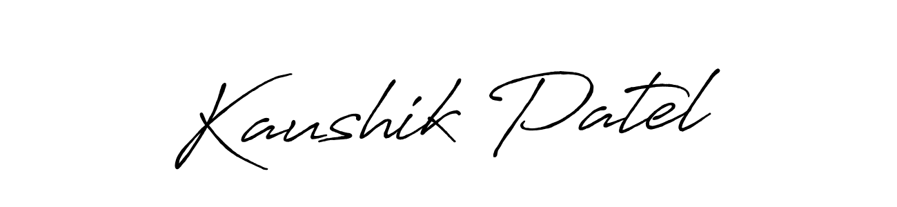 Design your own signature with our free online signature maker. With this signature software, you can create a handwritten (Antro_Vectra_Bolder) signature for name Kaushik Patel. Kaushik Patel signature style 7 images and pictures png