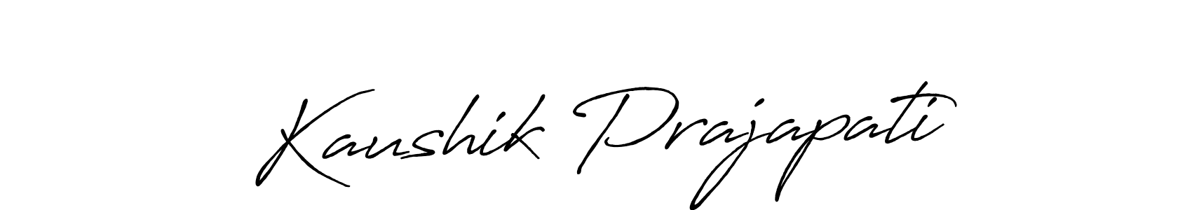How to make Kaushik Prajapati signature? Antro_Vectra_Bolder is a professional autograph style. Create handwritten signature for Kaushik Prajapati name. Kaushik Prajapati signature style 7 images and pictures png