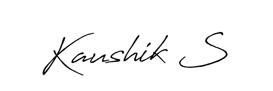 It looks lik you need a new signature style for name Kaushik S. Design unique handwritten (Antro_Vectra_Bolder) signature with our free signature maker in just a few clicks. Kaushik S signature style 7 images and pictures png