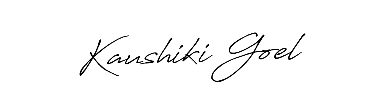 How to make Kaushiki Goel name signature. Use Antro_Vectra_Bolder style for creating short signs online. This is the latest handwritten sign. Kaushiki Goel signature style 7 images and pictures png