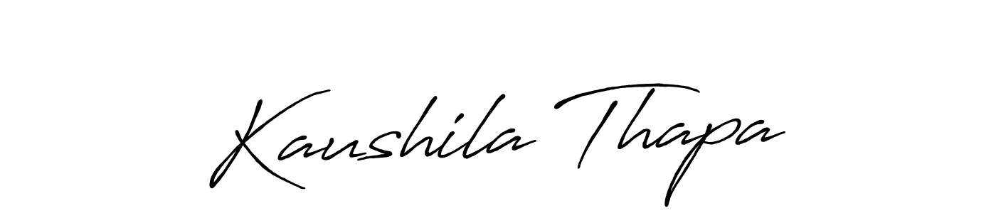 Kaushila Thapa stylish signature style. Best Handwritten Sign (Antro_Vectra_Bolder) for my name. Handwritten Signature Collection Ideas for my name Kaushila Thapa. Kaushila Thapa signature style 7 images and pictures png