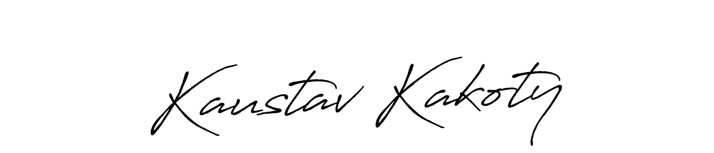 How to make Kaustav Kakoty name signature. Use Antro_Vectra_Bolder style for creating short signs online. This is the latest handwritten sign. Kaustav Kakoty signature style 7 images and pictures png