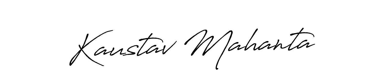Make a beautiful signature design for name Kaustav Mahanta. With this signature (Antro_Vectra_Bolder) style, you can create a handwritten signature for free. Kaustav Mahanta signature style 7 images and pictures png