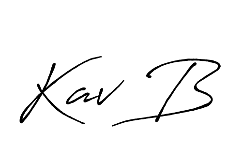 How to make Kav B name signature. Use Antro_Vectra_Bolder style for creating short signs online. This is the latest handwritten sign. Kav B signature style 7 images and pictures png
