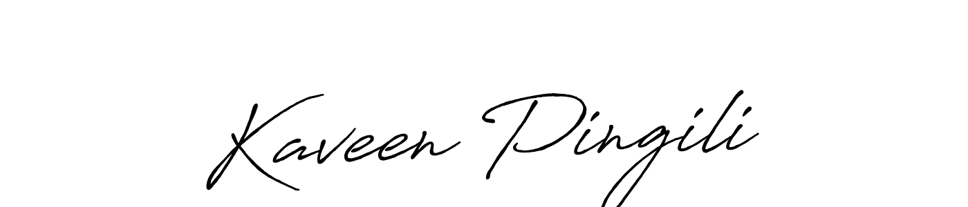 Also we have Kaveen Pingili name is the best signature style. Create professional handwritten signature collection using Antro_Vectra_Bolder autograph style. Kaveen Pingili signature style 7 images and pictures png