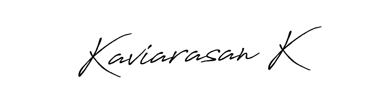 Also we have Kaviarasan K name is the best signature style. Create professional handwritten signature collection using Antro_Vectra_Bolder autograph style. Kaviarasan K signature style 7 images and pictures png