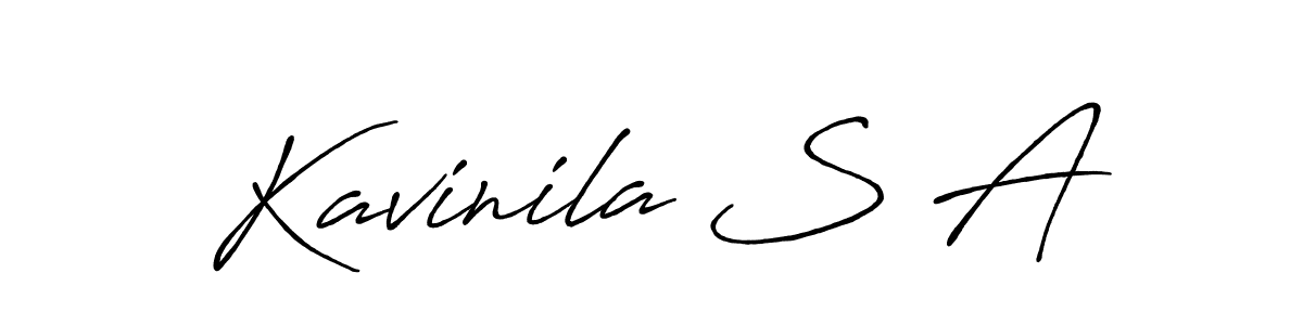 Similarly Antro_Vectra_Bolder is the best handwritten signature design. Signature creator online .You can use it as an online autograph creator for name Kavinila S A. Kavinila S A signature style 7 images and pictures png