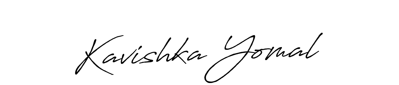 How to make Kavishka Yomal name signature. Use Antro_Vectra_Bolder style for creating short signs online. This is the latest handwritten sign. Kavishka Yomal signature style 7 images and pictures png