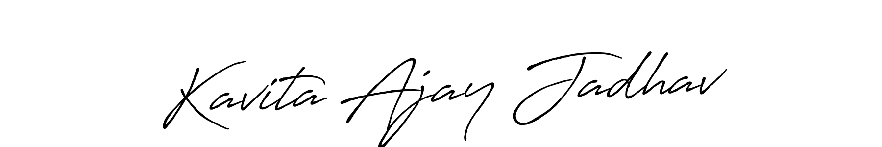 How to make Kavita Ajay Jadhav name signature. Use Antro_Vectra_Bolder style for creating short signs online. This is the latest handwritten sign. Kavita Ajay Jadhav signature style 7 images and pictures png