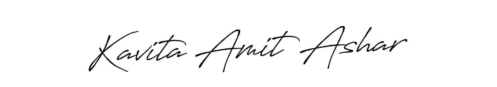 Use a signature maker to create a handwritten signature online. With this signature software, you can design (Antro_Vectra_Bolder) your own signature for name Kavita Amit Ashar. Kavita Amit Ashar signature style 7 images and pictures png