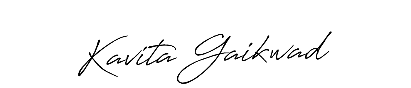 How to make Kavita Gaikwad name signature. Use Antro_Vectra_Bolder style for creating short signs online. This is the latest handwritten sign. Kavita Gaikwad signature style 7 images and pictures png