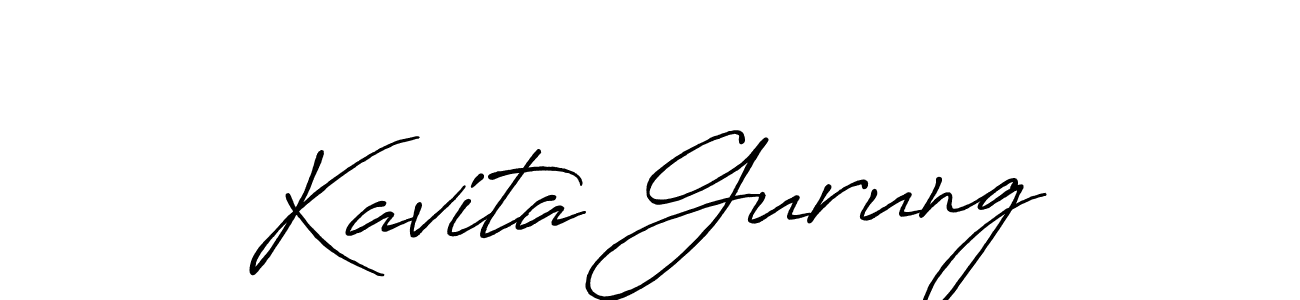 if you are searching for the best signature style for your name Kavita Gurung. so please give up your signature search. here we have designed multiple signature styles  using Antro_Vectra_Bolder. Kavita Gurung signature style 7 images and pictures png