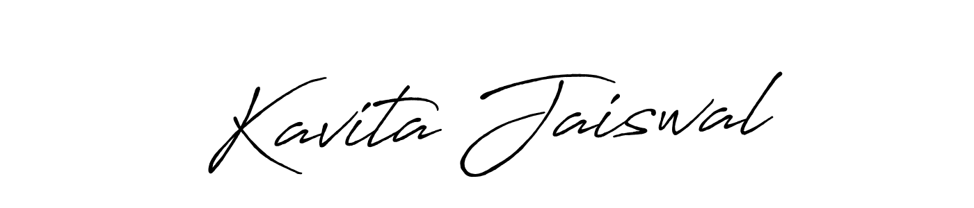 How to make Kavita Jaiswal name signature. Use Antro_Vectra_Bolder style for creating short signs online. This is the latest handwritten sign. Kavita Jaiswal signature style 7 images and pictures png