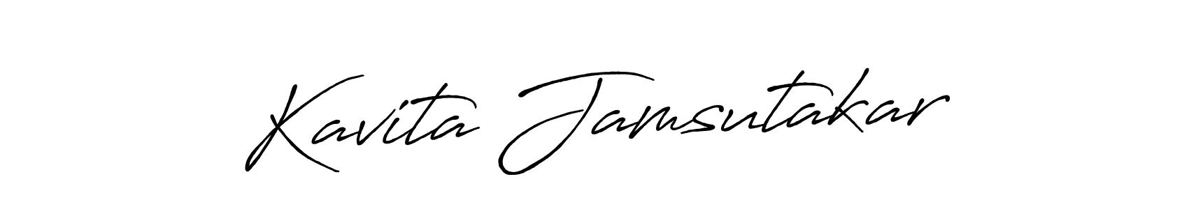 Design your own signature with our free online signature maker. With this signature software, you can create a handwritten (Antro_Vectra_Bolder) signature for name Kavita Jamsutakar. Kavita Jamsutakar signature style 7 images and pictures png