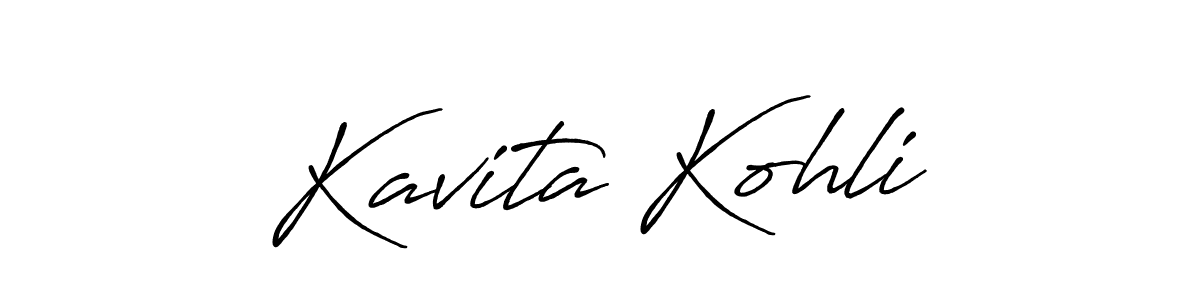 Create a beautiful signature design for name Kavita Kohli. With this signature (Antro_Vectra_Bolder) fonts, you can make a handwritten signature for free. Kavita Kohli signature style 7 images and pictures png