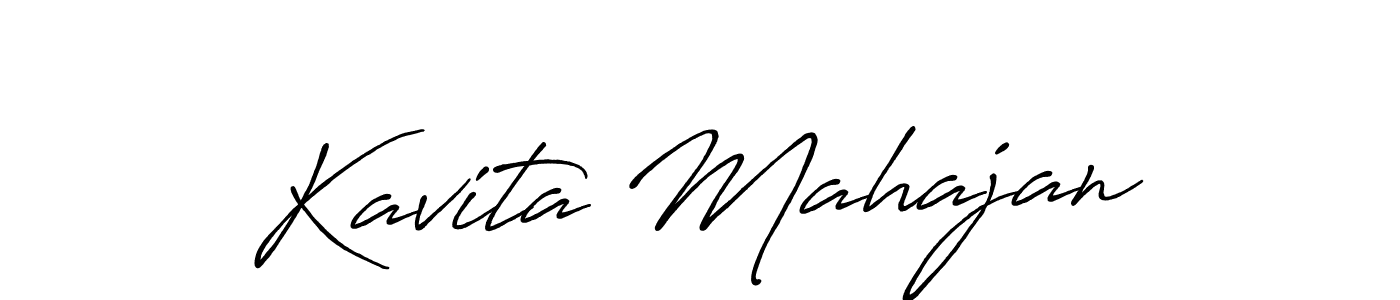 Make a beautiful signature design for name Kavita Mahajan. With this signature (Antro_Vectra_Bolder) style, you can create a handwritten signature for free. Kavita Mahajan signature style 7 images and pictures png