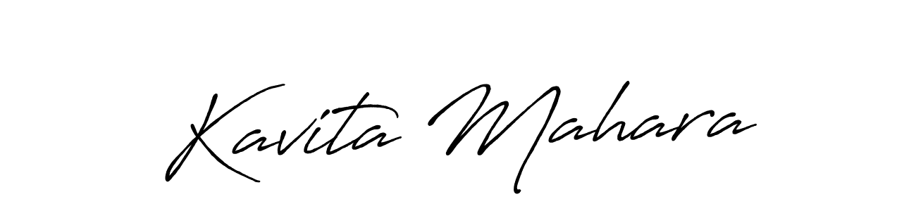 How to make Kavita Mahara name signature. Use Antro_Vectra_Bolder style for creating short signs online. This is the latest handwritten sign. Kavita Mahara signature style 7 images and pictures png