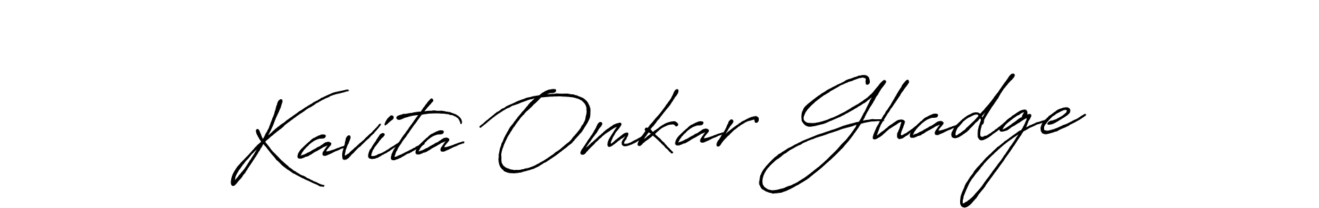 Make a beautiful signature design for name Kavita Omkar Ghadge. With this signature (Antro_Vectra_Bolder) style, you can create a handwritten signature for free. Kavita Omkar Ghadge signature style 7 images and pictures png