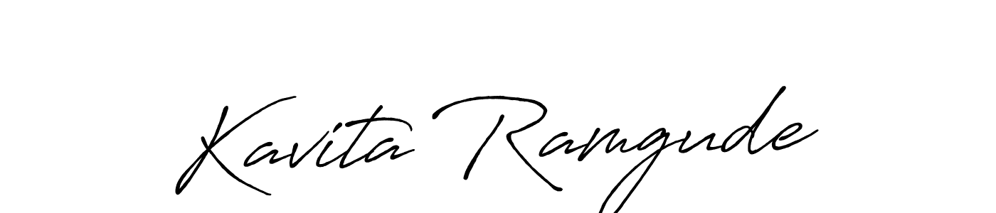 Design your own signature with our free online signature maker. With this signature software, you can create a handwritten (Antro_Vectra_Bolder) signature for name Kavita Ramgude. Kavita Ramgude signature style 7 images and pictures png