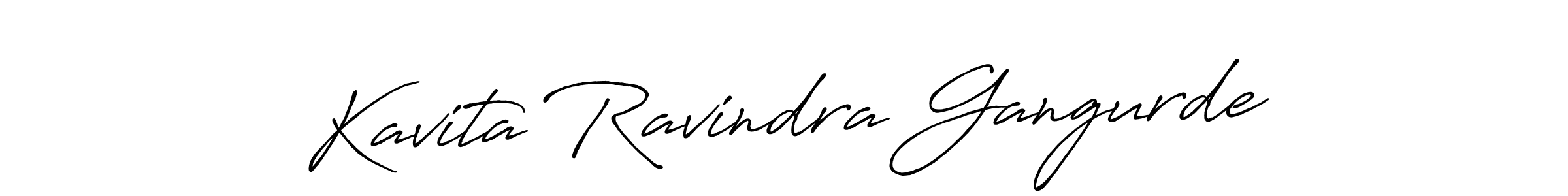 Create a beautiful signature design for name Kavita Ravindra Gangurde. With this signature (Antro_Vectra_Bolder) fonts, you can make a handwritten signature for free. Kavita Ravindra Gangurde signature style 7 images and pictures png
