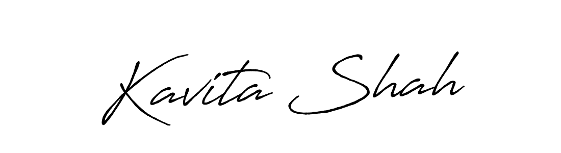 Make a beautiful signature design for name Kavita Shah. With this signature (Antro_Vectra_Bolder) style, you can create a handwritten signature for free. Kavita Shah signature style 7 images and pictures png