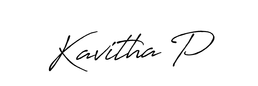 Make a beautiful signature design for name Kavitha P. With this signature (Antro_Vectra_Bolder) style, you can create a handwritten signature for free. Kavitha P signature style 7 images and pictures png
